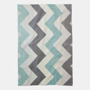 Linge De Cuisine Chevron Motif On Metal Texture par Shirley Taylor