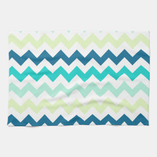 Linge De Cuisine Chevron turquoise et vert