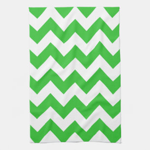 Linge De Cuisine Chevron vert gras