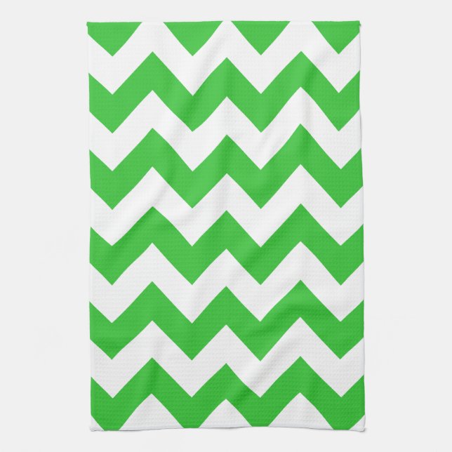 Linge De Cuisine Chevron vert gras (Vertical)