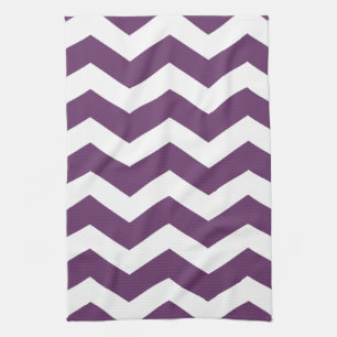 Linge De Cuisine Chevron violet et blanc