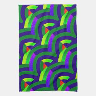 Linge De Cuisine chevrons chics modernes de vert/marine
