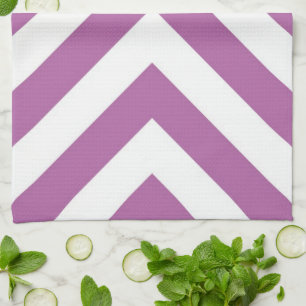 Linge De Cuisine Chevrons lavande et blanc