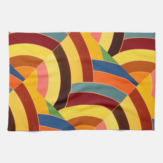 Linge De Cuisine chevrons multicolores chic et modernes (Horizontal)