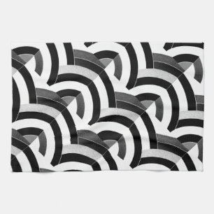Linge De Cuisine chevrons noirs/blancs chics modernes