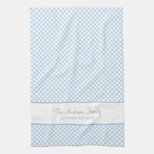 Linge De Cuisine Chic Dusty Bleu Français Plaid Check Pays Gourmet