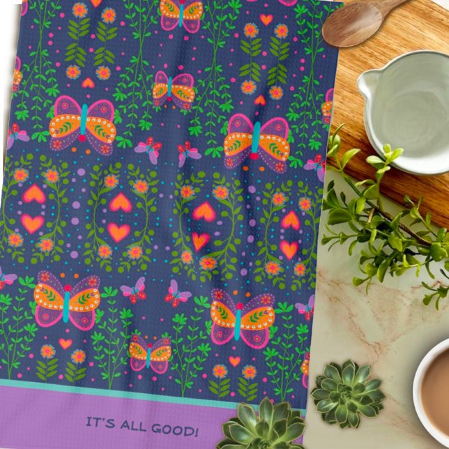 Linge De Cuisine Chic Joli devis personnalisé ou nom papillon (Créateur téléchargé)