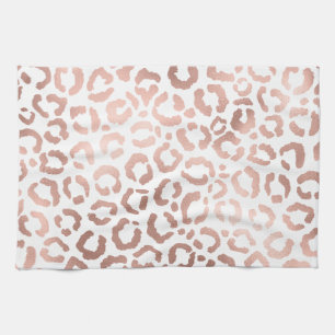 Linge De Cuisine Chic Rose Gold Leopard Cheetah Poster de animal
