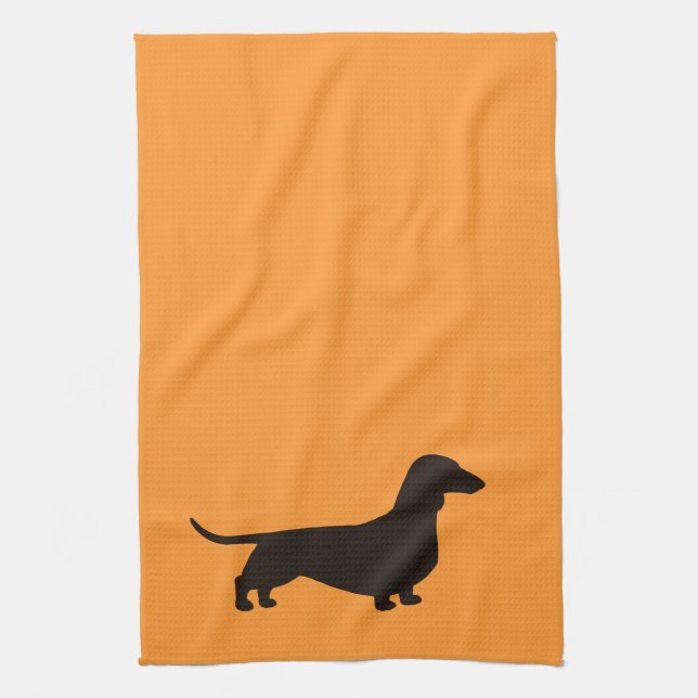 Linge De Cuisine Chien aux cheveux courts de saucisse de silhouette (Vertical)