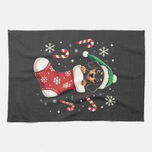 Linge De Cuisine Chien beagle portant le chapeau du Père Noël Amate