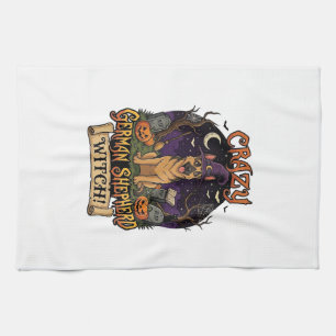 Linge De Cuisine Chien Berger Allemand Fou Sorcière Halloween Citro