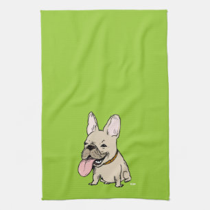 Linge De Cuisine Chien Bouledogue Français Drôle avec une énorme la