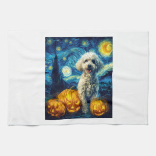 Linge De Cuisine Chien Caniche Mignon Citrouille de Halloween Jack