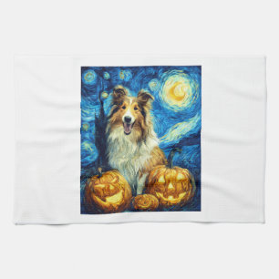 Linge De Cuisine Chien Colley Roux Mignon Halloween Jack O Lantern 