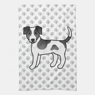 Linge De Cuisine Chien danois-suédois noir et blanc Farmdog Chien m