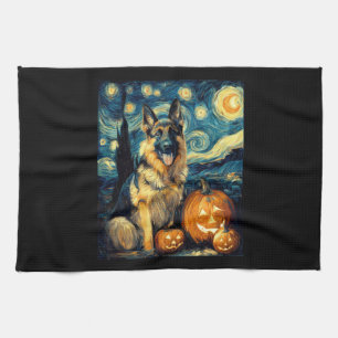 Linge De Cuisine Chien de berger allemand mignon Halloween Jack O L