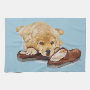 Linge De Cuisine chien de chiot mignon golden retriever