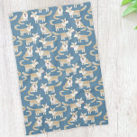 Linge De Cuisine Chien de Corgi<br><div class="desc">Fun Pembroke Welsh Corgi motif chien sur un arrière - plan vert turquoise. Art original de Nic Squirrell.</div>