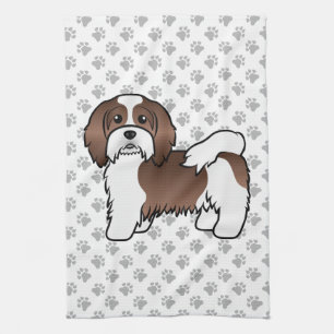 Linge De Cuisine Chien de dessin animé mignon havanais au chocolat