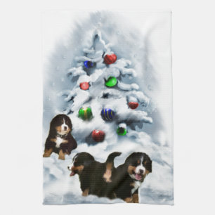 Linge De Cuisine Chien de montagne de Berne Noël