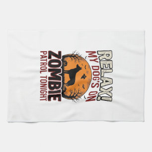 Linge De Cuisine Chien de patrouille zombie Halloween Gravure vinta
