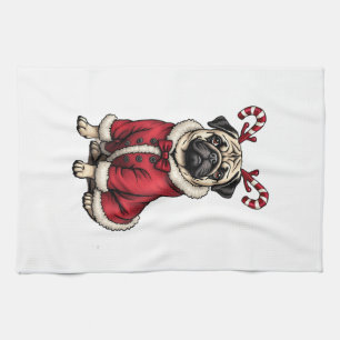 Linge De Cuisine Chien de Pub en Tenue de Père Noël pour l'Amour de