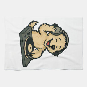 Linge De Cuisine Chien DJ Mignon avec Écouteurs � Cadeau Amusant po