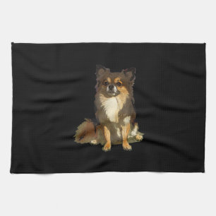 Linge De Cuisine Chien graphique long Haired Chihuahua mignon