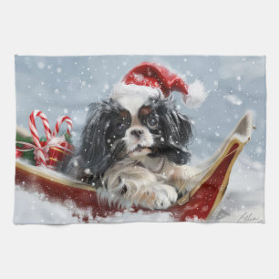 Linge De Cuisine Chien Japonais Chin Noël Fête