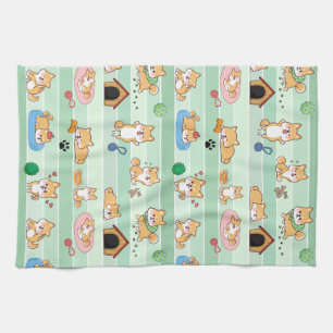 Linge De Cuisine chien mignon jouant saut dormir