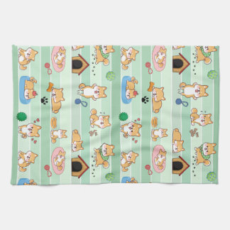Linge De Cuisine chien mignon jouant saut dormir