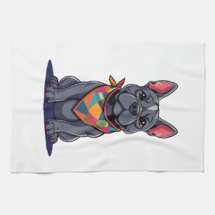 Linge De Cuisine Chien mignon Pitbull Frenchie avec Art de Bandana