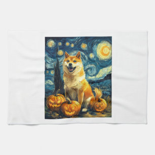 Linge De Cuisine Chien Mignon Shiba Inu Halloween Jack O Lantern Ci