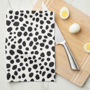 Linge De Cuisine Chien noir et blanc Dalmatien Motif Abstrait