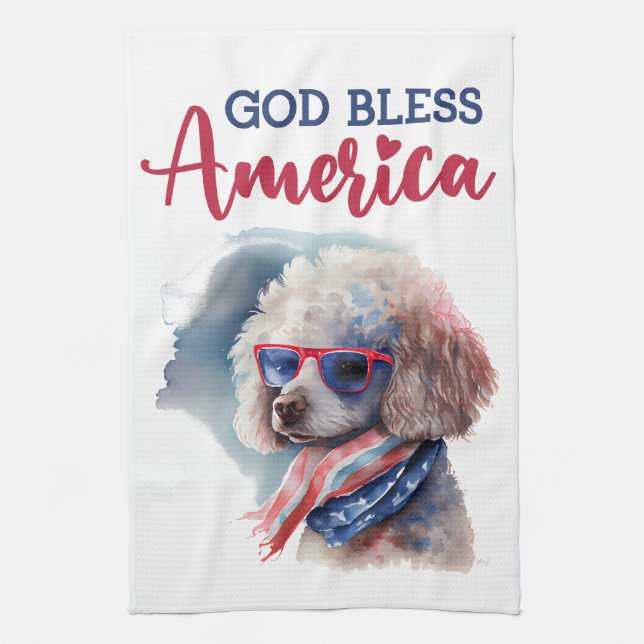 Linge De Cuisine Chien Patriotique-Caniche (Vertical)