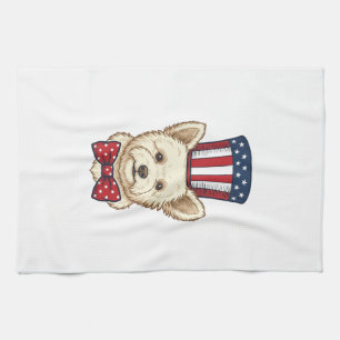 Linge De Cuisine Chien patriotique chapeau haut de forme vintage ve