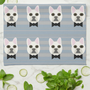 Linge De Cuisine Chien-taureau français blanc, Grandes