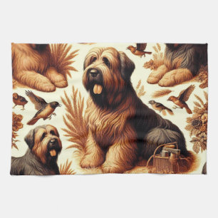 Linge De Cuisine Chien vintage Briard sans soudure