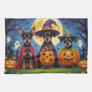 Linge De Cuisine Chiens Affenpinscher Citrouille Halloween Drôle