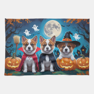 Linge De Cuisine Chiens Akita Citrouille Halloween Drôle