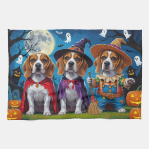 Linge De Cuisine Chiens beagles Citrouille Halloween Drôle