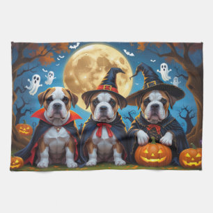 Linge De Cuisine Chiens Bullmastiff Citrouille Halloween Drôle