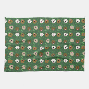 Linge De Cuisine Chiens de Jour de la Saint Patrick Golden Retrieve