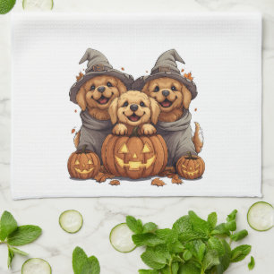 Linge De Cuisine Chiens de l'Halloween Golden Retriever Jack-o'-lan