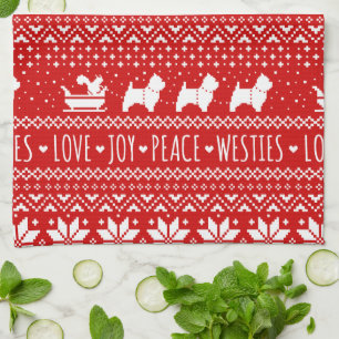 Linge De Cuisine Chiens de Noël des Westis de Noël des Terriers b