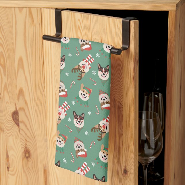 Linge De Cuisine Chiens de Noël Pembroke Welsh Corgi (Pliage en tiers)