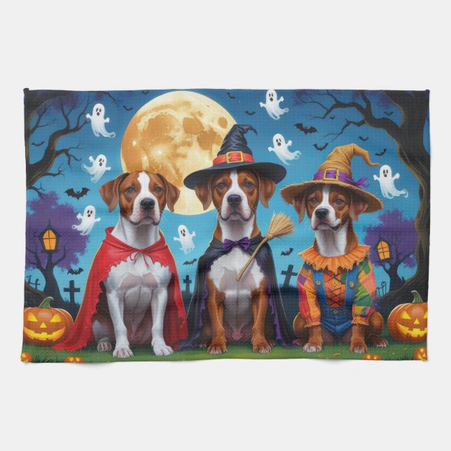 Linge De Cuisine Chiens de Rhodesian Ridgeback Citrouille Halloween (Horizontal)