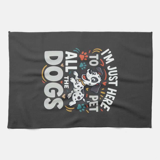 Linge De Cuisine Chiens Drôles Amoureux Des Animaux Vector (Horizontal)