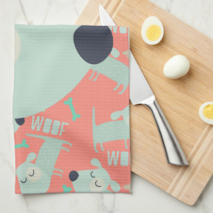 Linge De Cuisine Chiens et os de Woof