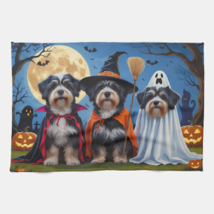 Linge De Cuisine Chiens Havanais Citrouille Halloween drôle